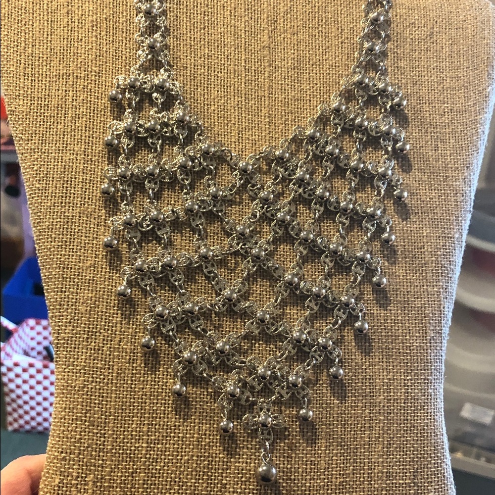 Vintage floral bib necklace